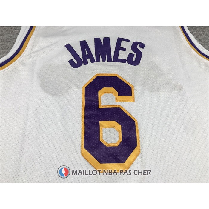 Maillot Los Angeles Lakers LeBron James NO 6 Association 2022-23 Blanc